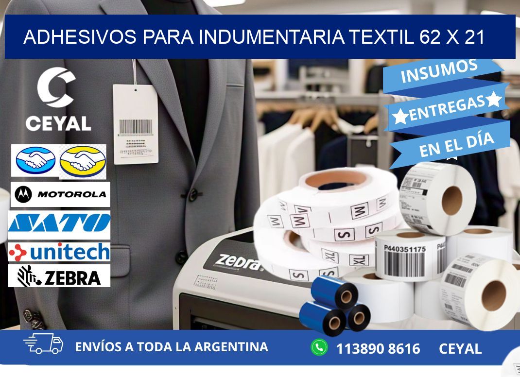 ADHESIVOS PARA INDUMENTARIA TEXTIL 62 x 21