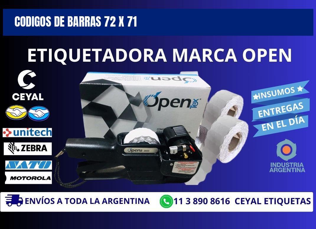 CODIGOS DE BARRAS 72 x 71