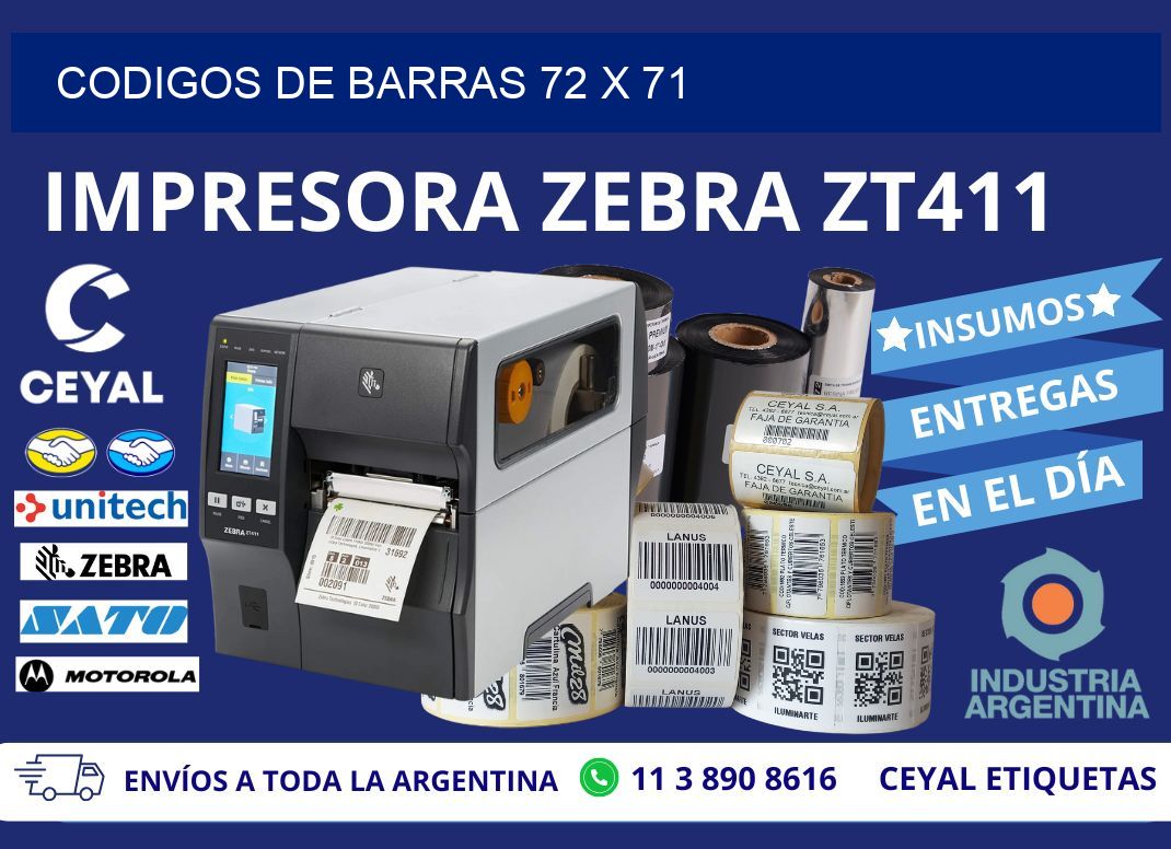 CODIGOS DE BARRAS 72 x 71