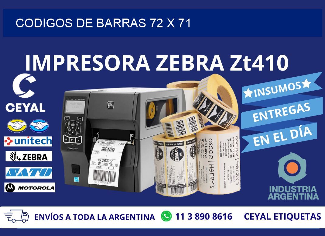 CODIGOS DE BARRAS 72 x 71
