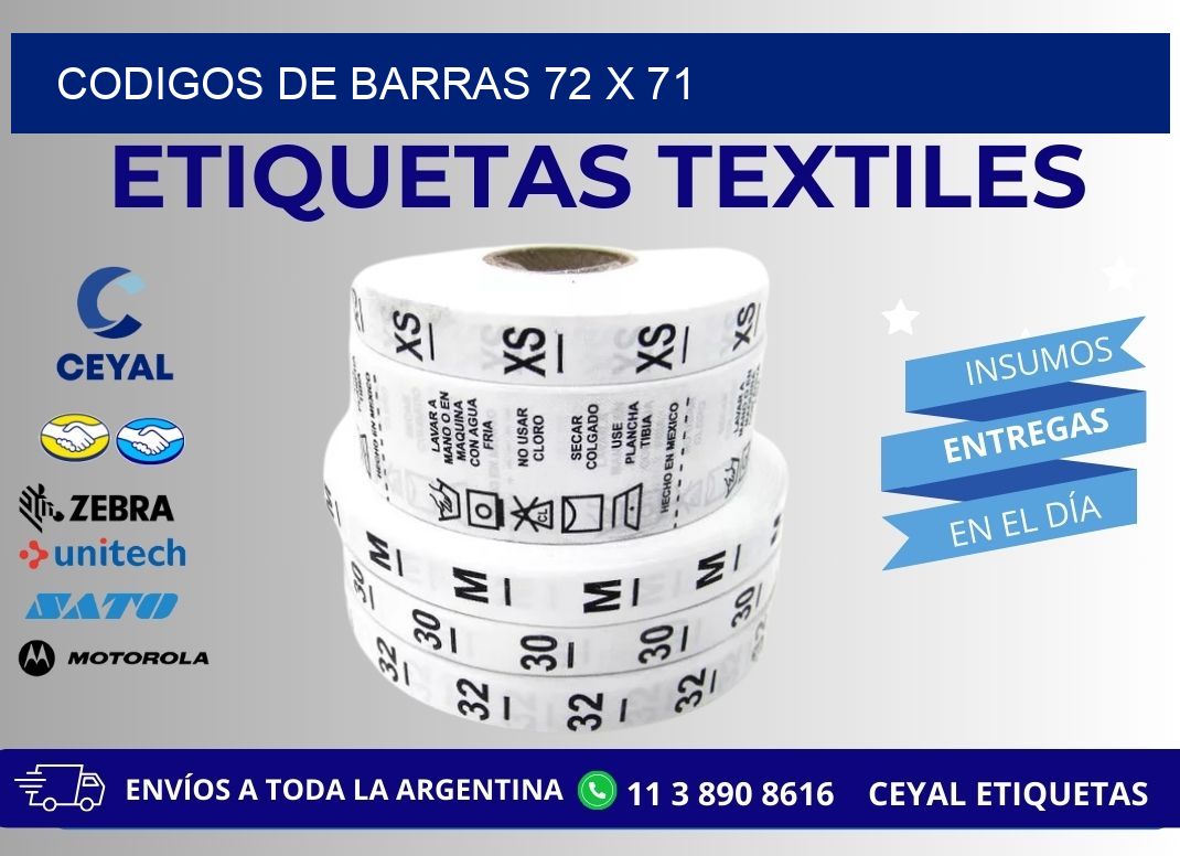 CODIGOS DE BARRAS 72 x 71