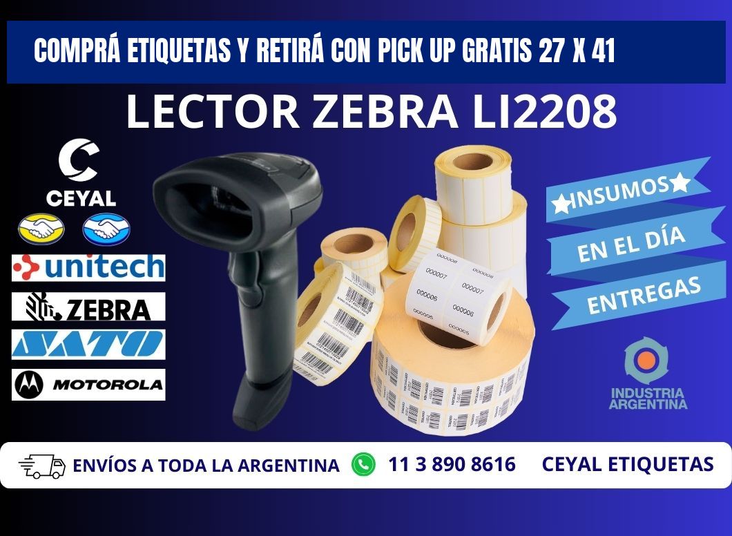 COMPRÁ ETIQUETAS Y RETIRÁ CON PICK UP GRATIS 27 x 41