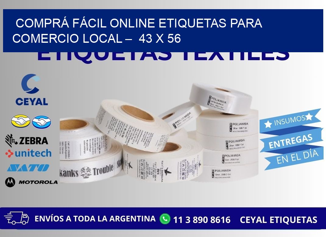 COMPRÁ FÁCIL ONLINE ETIQUETAS PARA COMERCIO LOCAL –  43 x 56