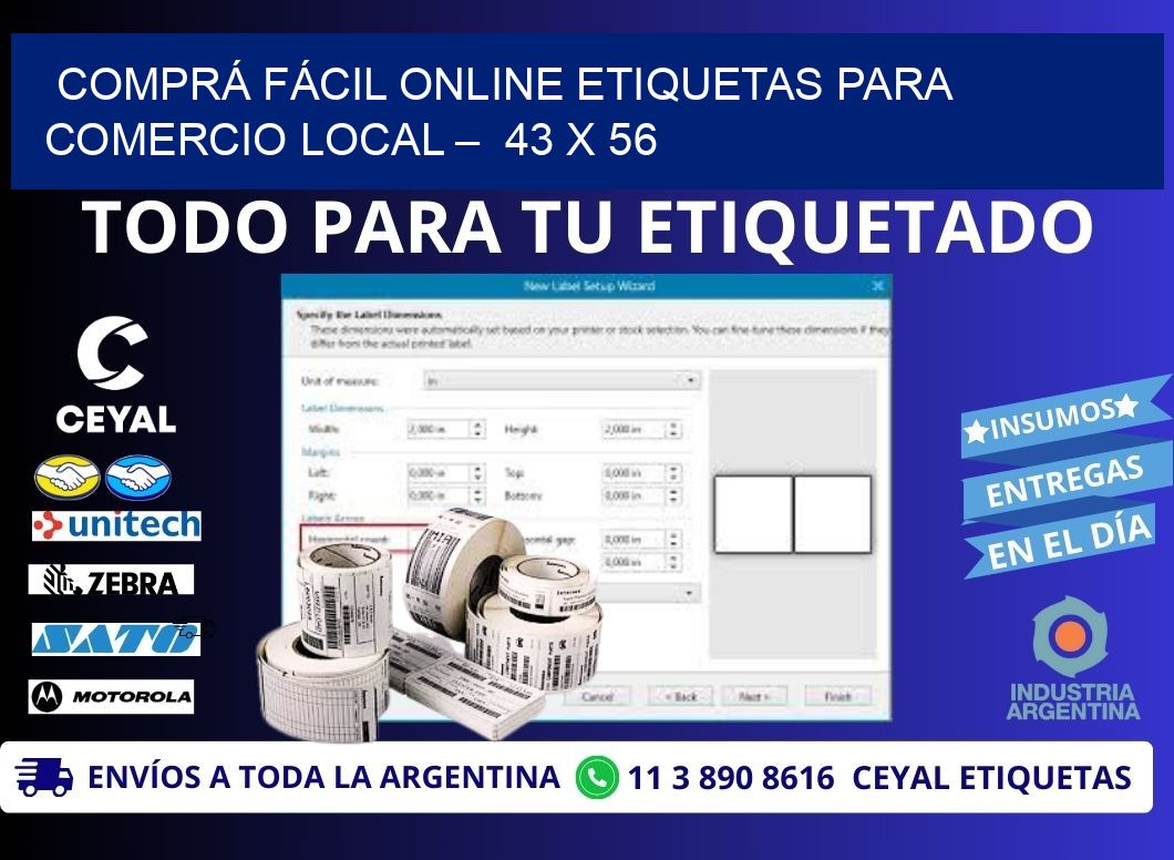 COMPRÁ FÁCIL ONLINE ETIQUETAS PARA COMERCIO LOCAL –  43 x 56