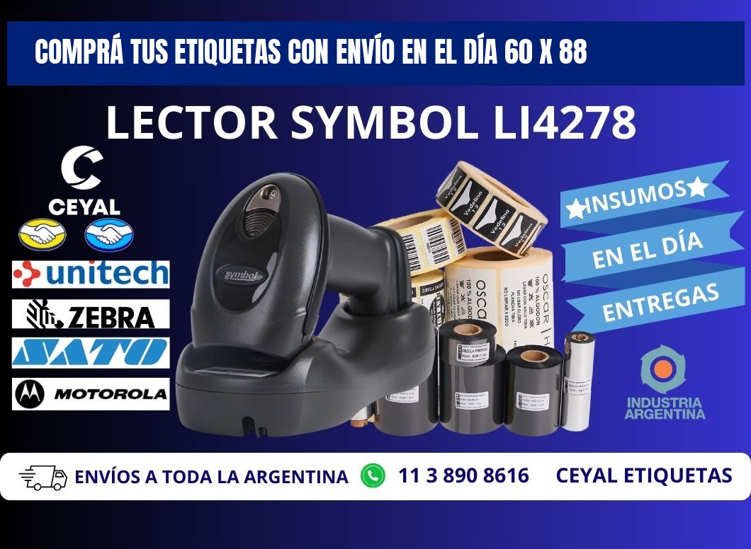 COMPRÁ TUS ETIQUETAS CON ENVÍO EN EL DÍA 60 x 88