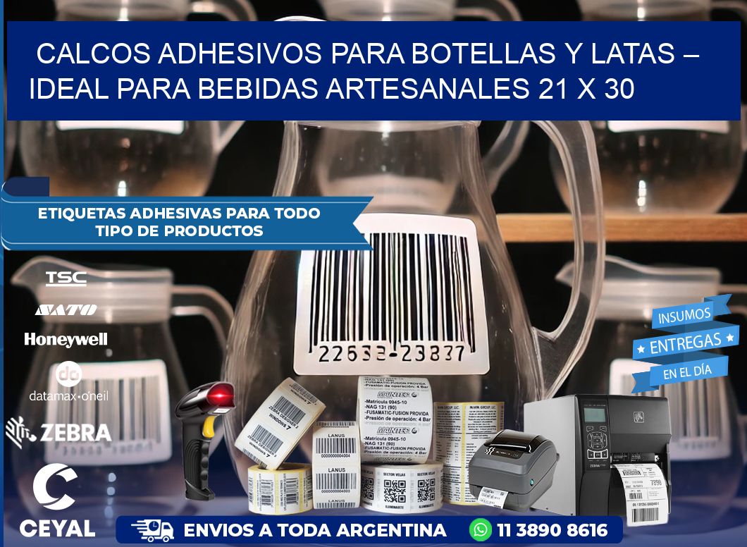 Calcos Adhesivos para Botellas y Latas – Ideal para Bebidas Artesanales 21 x 30
