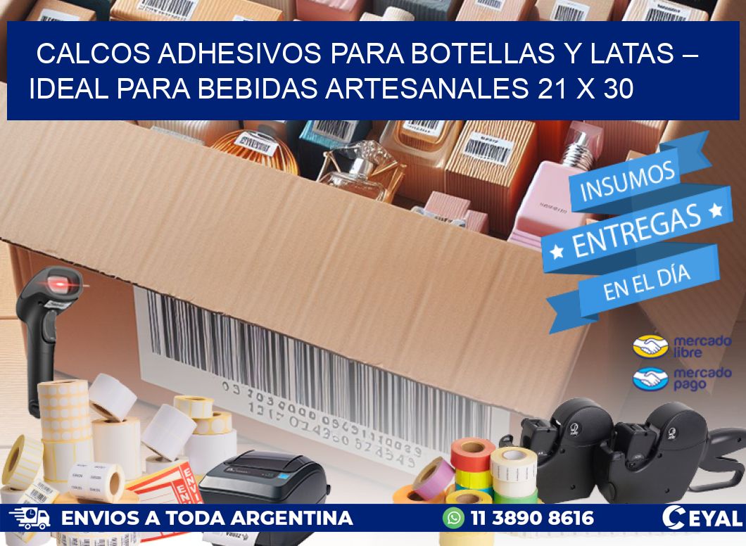 Calcos Adhesivos para Botellas y Latas – Ideal para Bebidas Artesanales 21 x 30