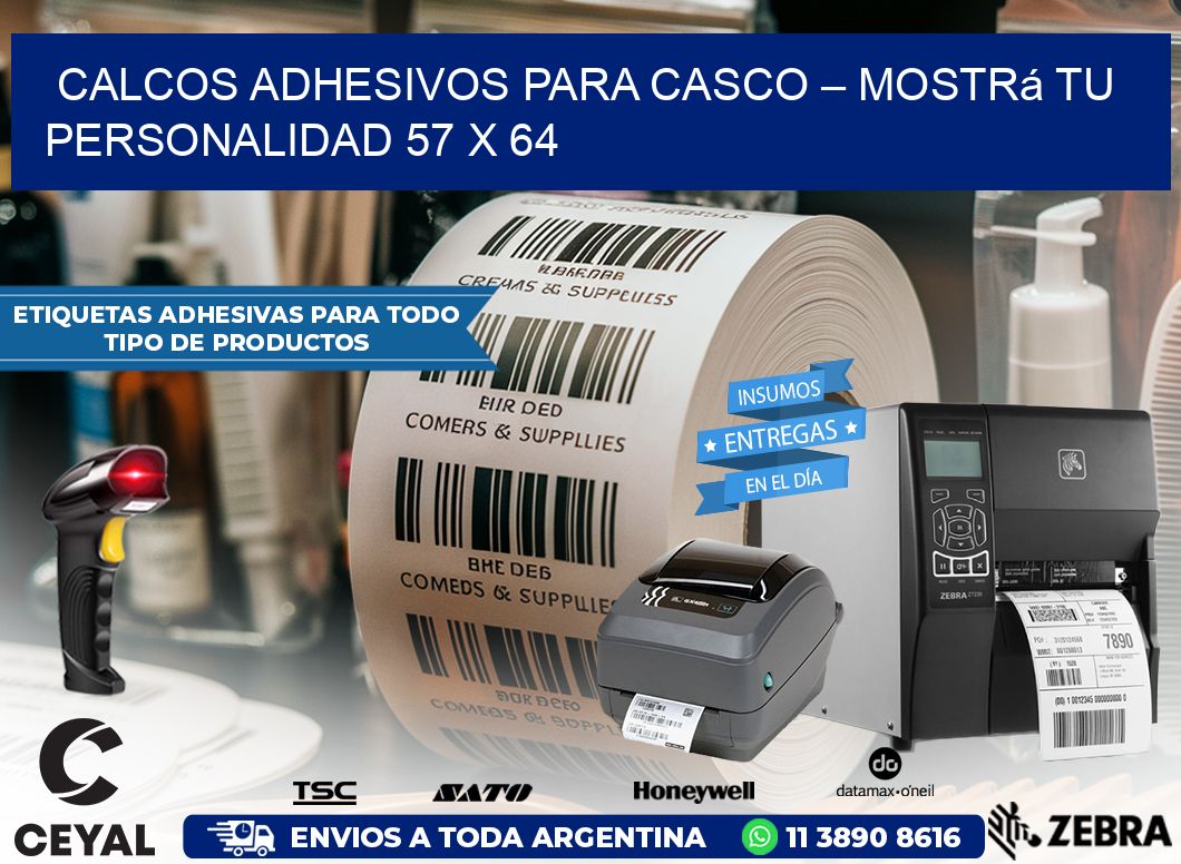 Calcos Adhesivos para Casco – Mostrá Tu Personalidad 57 x 64