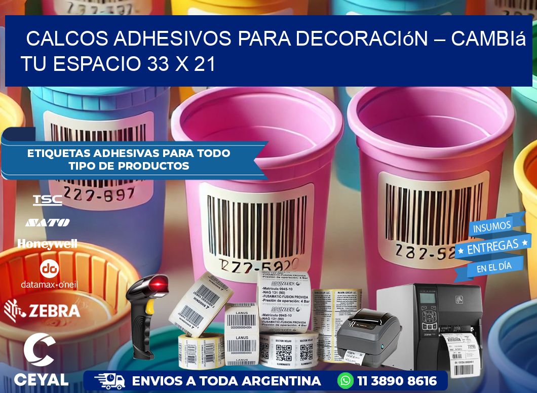 Calcos Adhesivos para Decoración – Cambiá Tu Espacio 33 x 21