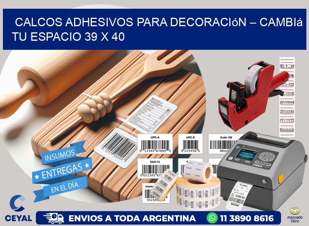 Calcos Adhesivos para Decoración – Cambiá Tu Espacio 39 x 40