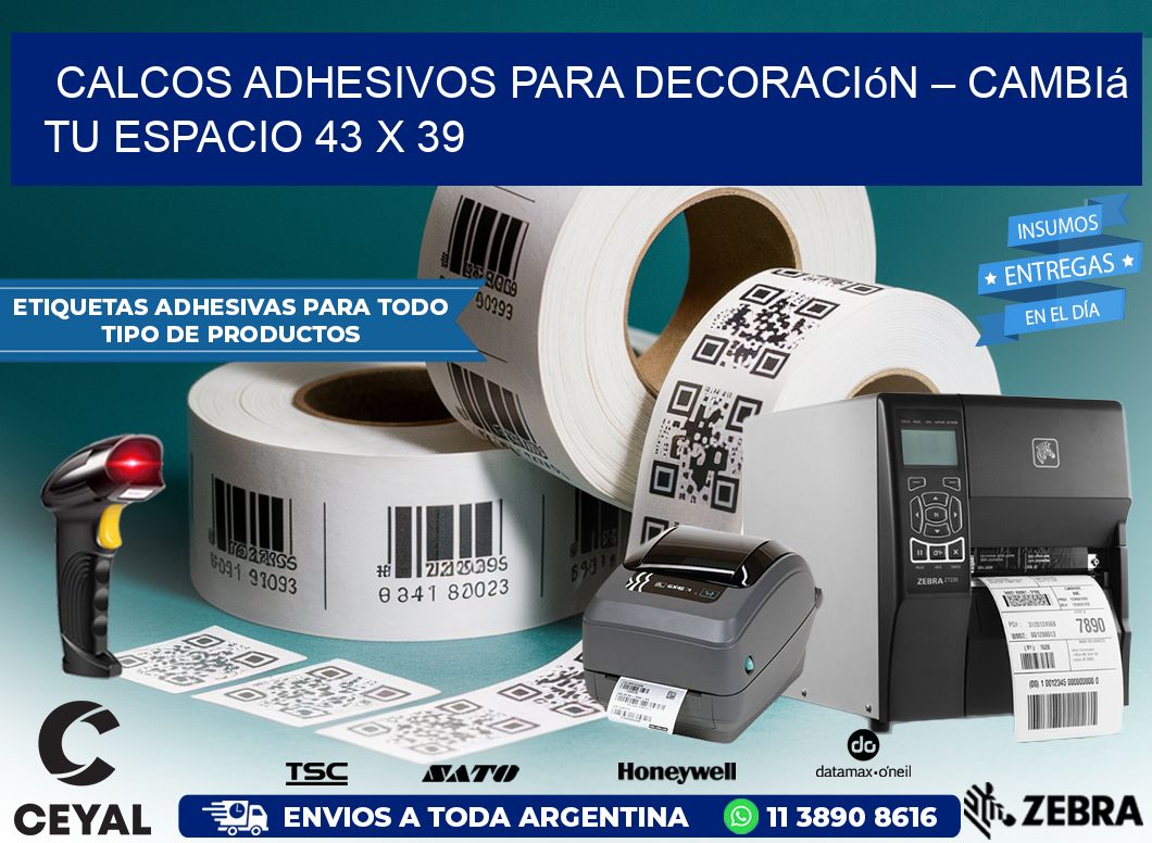 Calcos Adhesivos para Decoración – Cambiá Tu Espacio 43 x 39