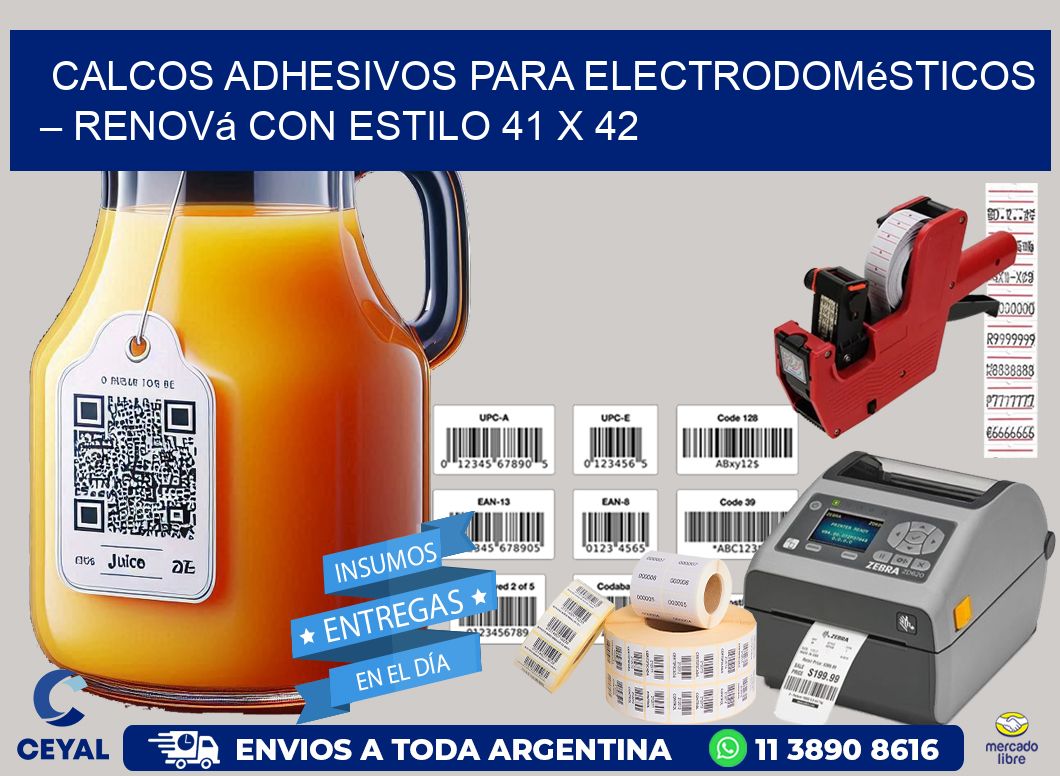 Calcos Adhesivos para Electrodomésticos – Renová con Estilo 41 x 42