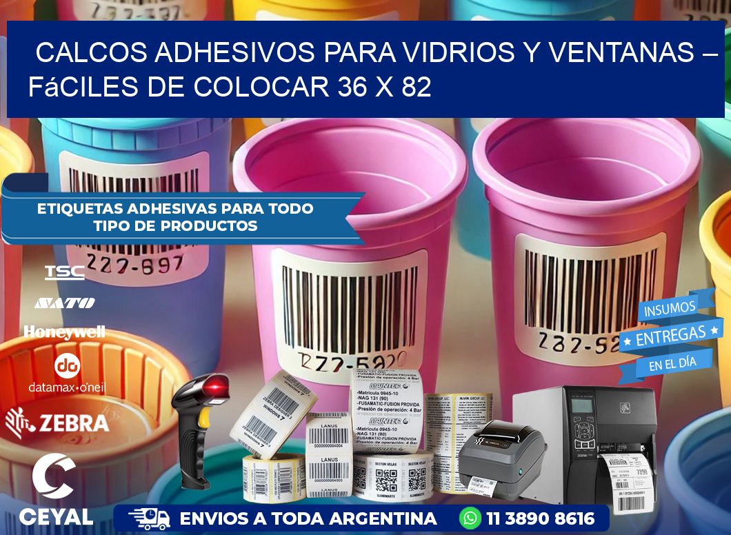 Calcos Adhesivos para Vidrios y Ventanas – Fáciles de Colocar 36 x 82