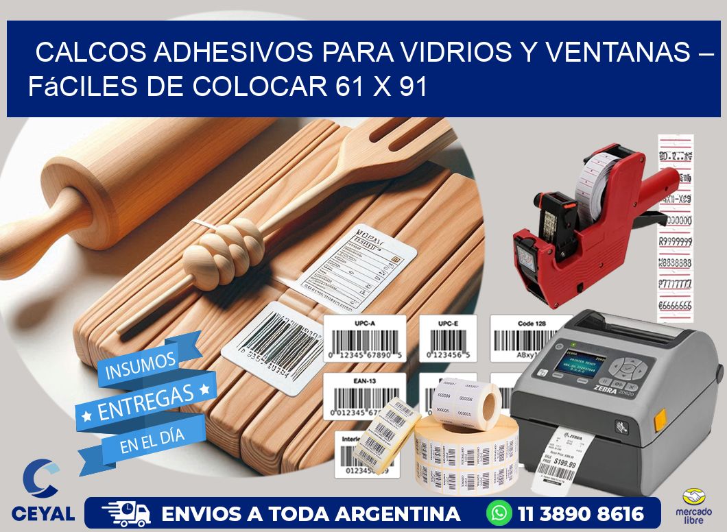 Calcos Adhesivos para Vidrios y Ventanas – Fáciles de Colocar 61 x 91