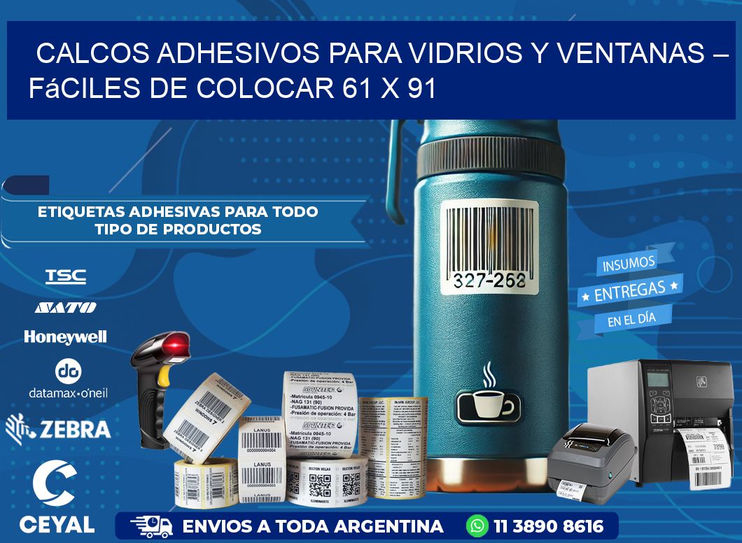Calcos Adhesivos para Vidrios y Ventanas – Fáciles de Colocar 61 x 91