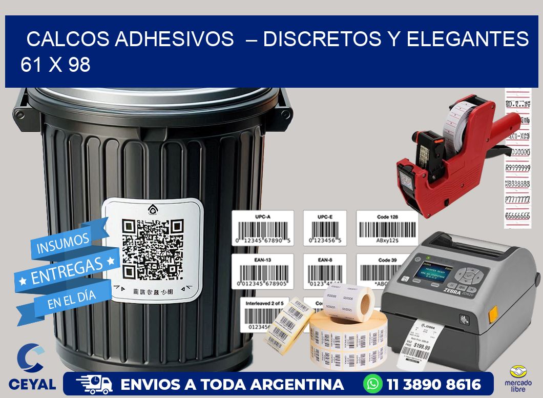 Calcos Adhesivos  – Discretos y Elegantes 61 x 98