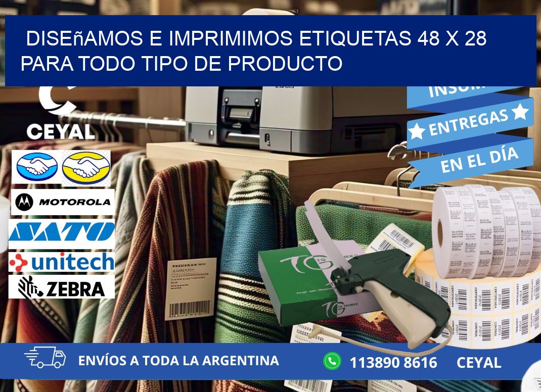 Diseñamos e Imprimimos Etiquetas 48 x 28 para Todo Tipo de Producto
