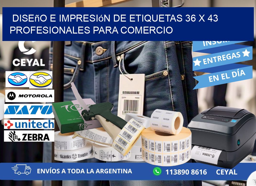 Diseño e Impresión de Etiquetas 36 x 43 Profesionales para Comercio