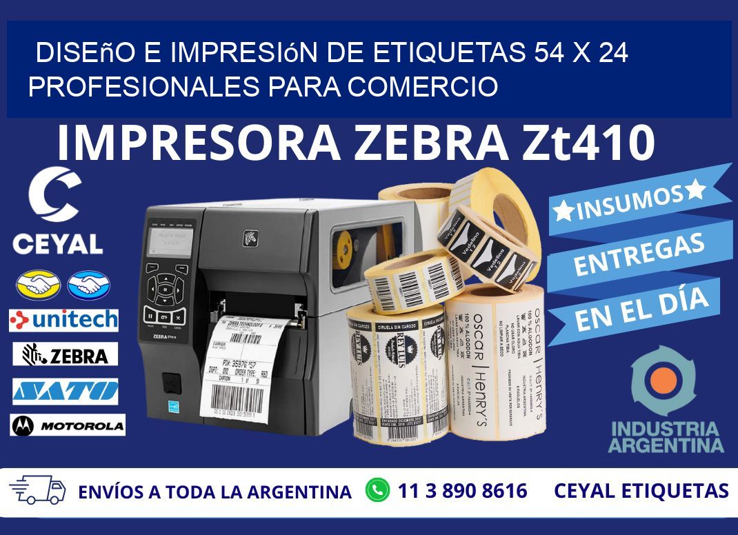 Diseño e Impresión de Etiquetas 54 x 24 Profesionales para Comercio