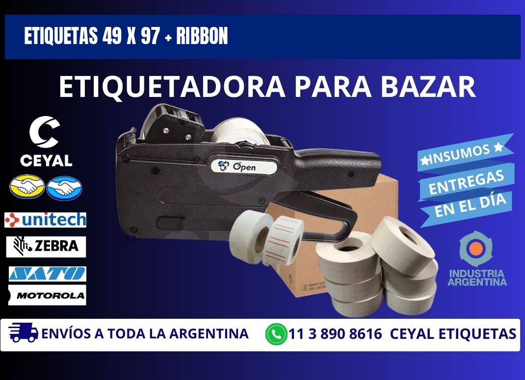 ETIQUETAS 49 x 97 + RIBBON