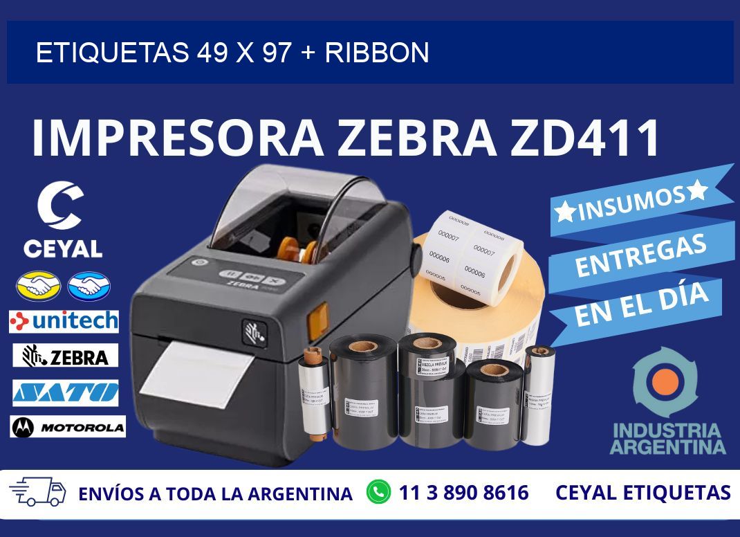 ETIQUETAS 49 x 97 + RIBBON