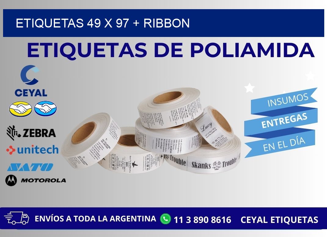 ETIQUETAS 49 x 97 + RIBBON