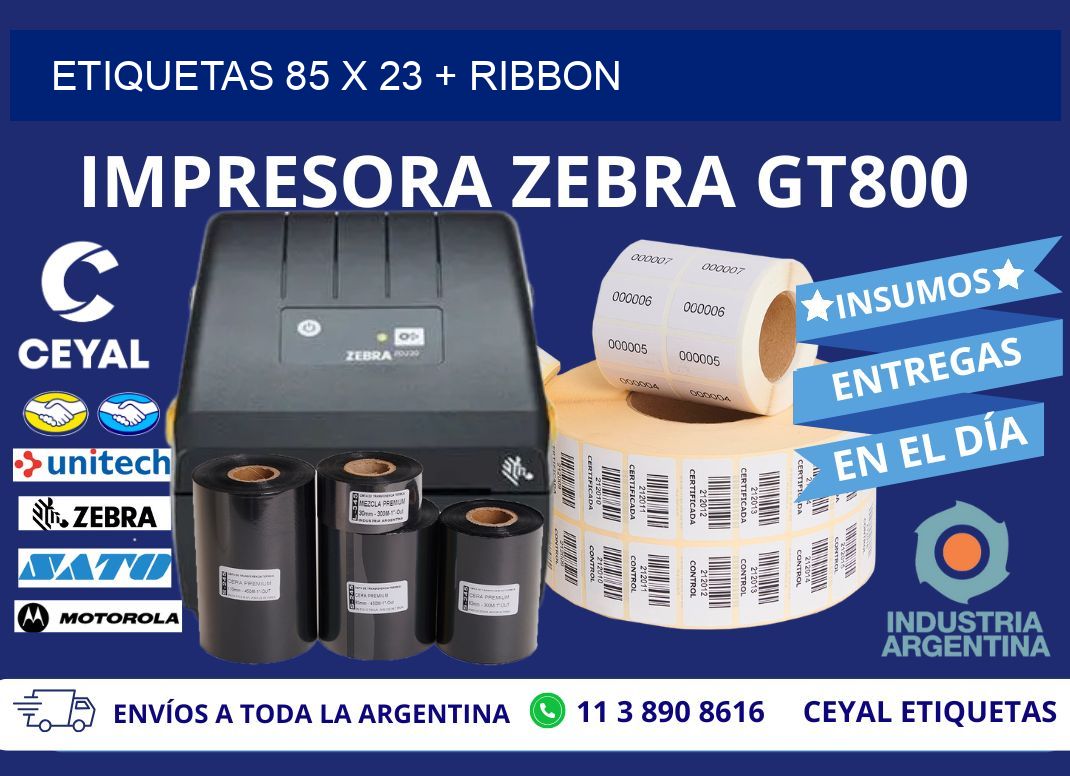 ETIQUETAS 85 x 23 + RIBBON