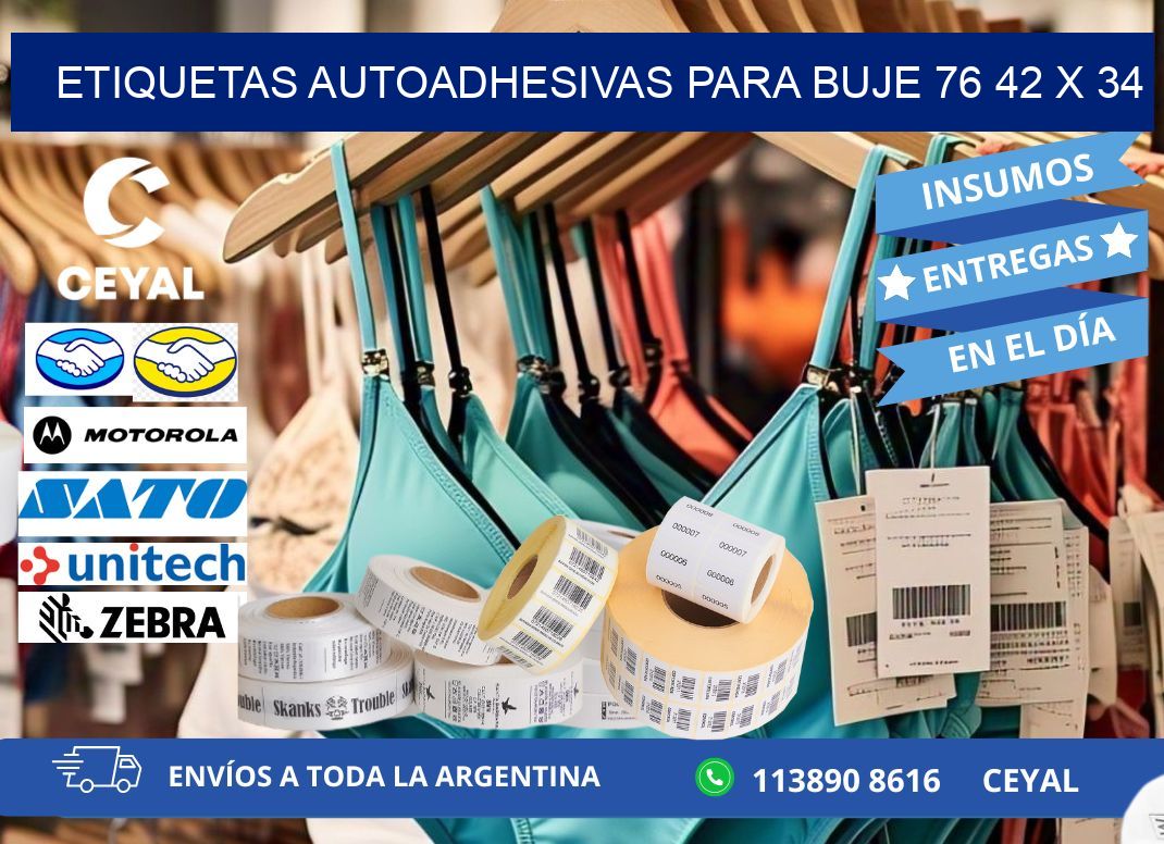 ETIQUETAS AUTOADHESIVAS PARA BUJE 76 42 x 34