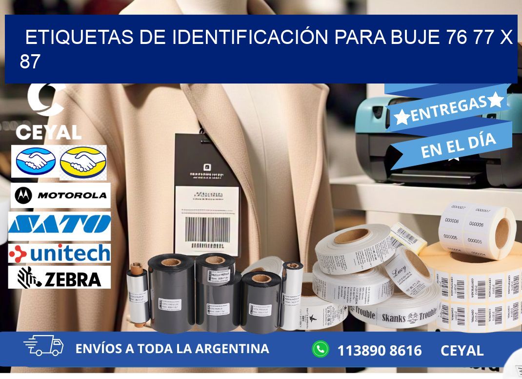 ETIQUETAS DE IDENTIFICACIÓN PARA BUJE 76 77 x 87