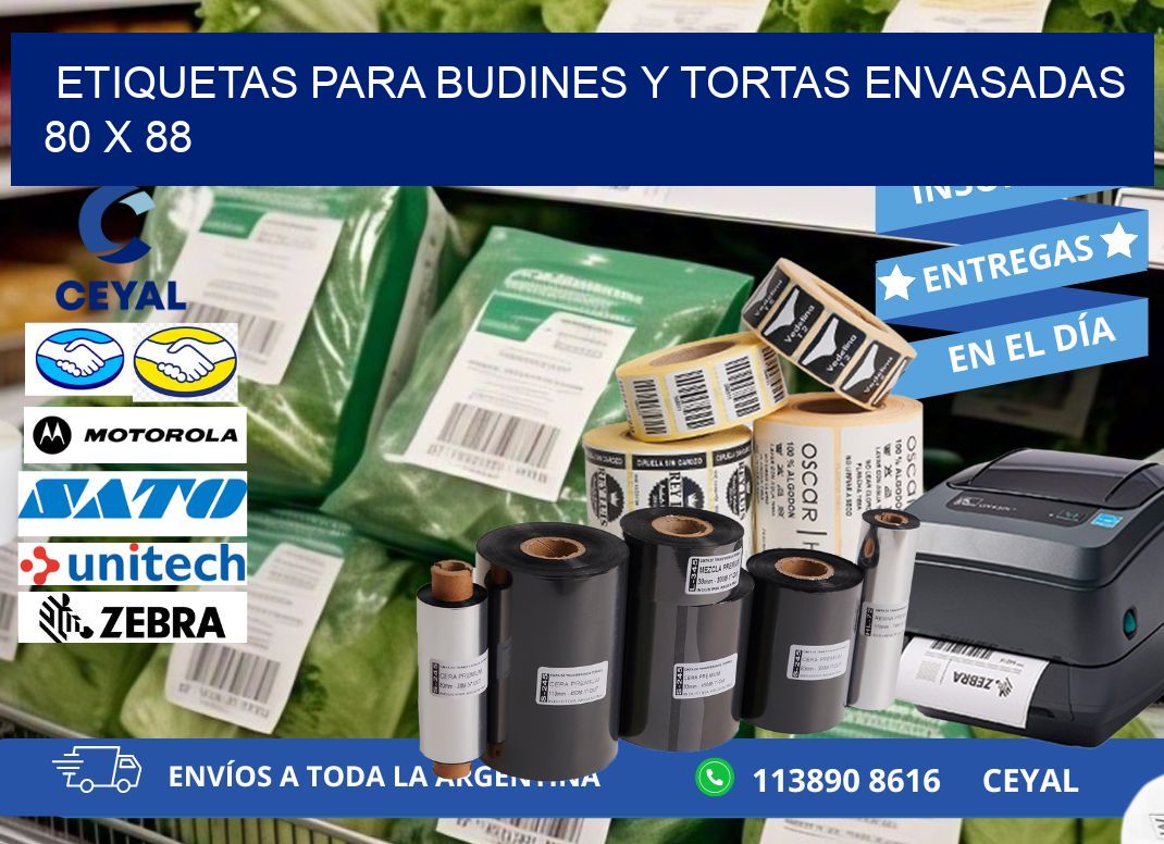 ETIQUETAS PARA BUDINES Y TORTAS ENVASADAS 80 x 88