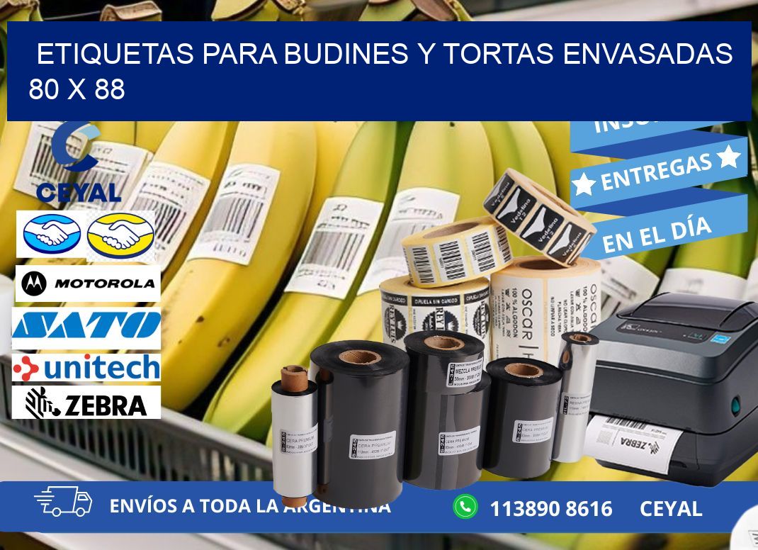 ETIQUETAS PARA BUDINES Y TORTAS ENVASADAS 80 x 88