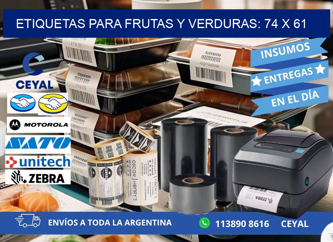 ETIQUETAS PARA FRUTAS Y VERDURAS: 74 x 61
