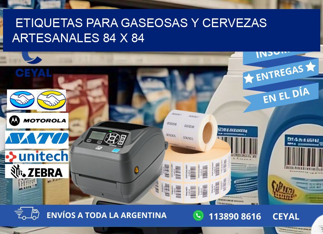 ETIQUETAS PARA GASEOSAS Y CERVEZAS ARTESANALES 84 x 84