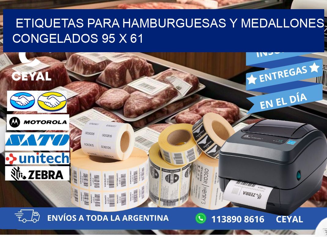 ETIQUETAS PARA HAMBURGUESAS Y MEDALLONES CONGELADOS 95 x 61