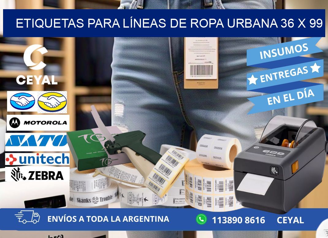 ETIQUETAS PARA LÍNEAS DE ROPA URBANA 36 x 99