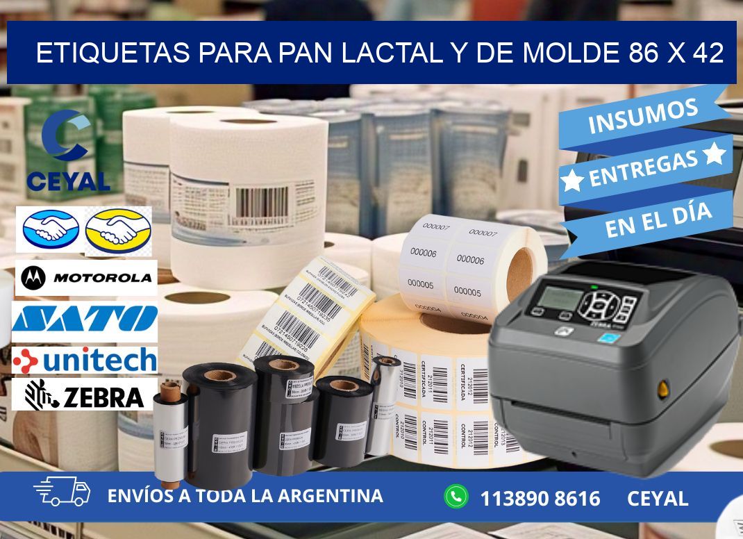 ETIQUETAS PARA PAN LACTAL Y DE MOLDE 86 x 42