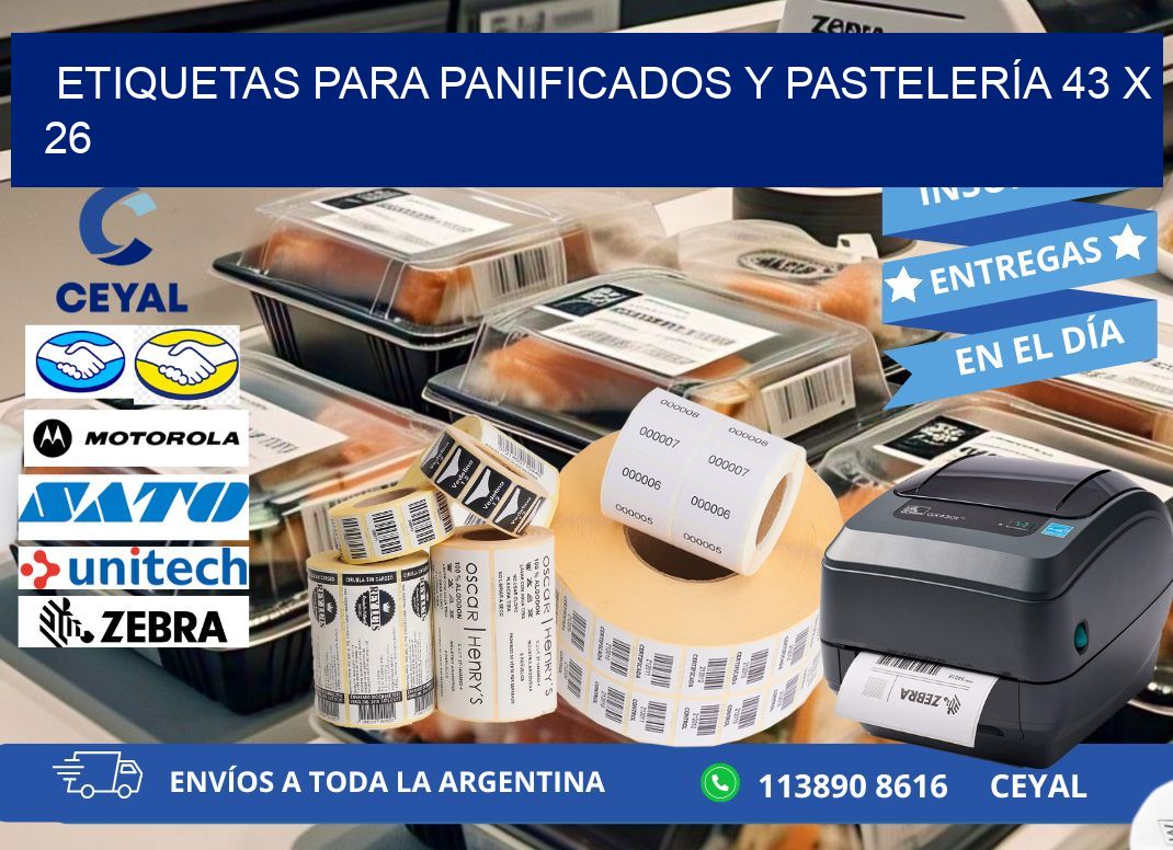 ETIQUETAS PARA PANIFICADOS Y PASTELERÍA 43 x 26