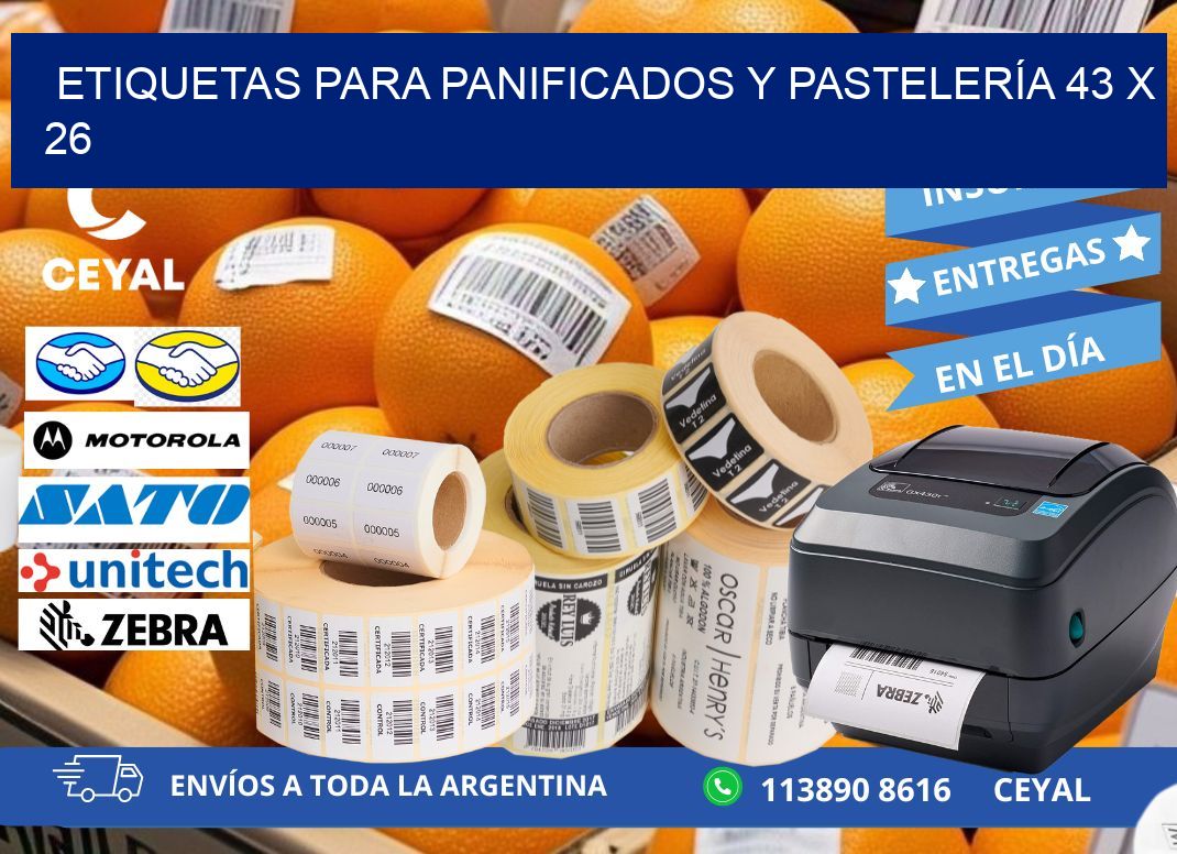 ETIQUETAS PARA PANIFICADOS Y PASTELERÍA 43 x 26
