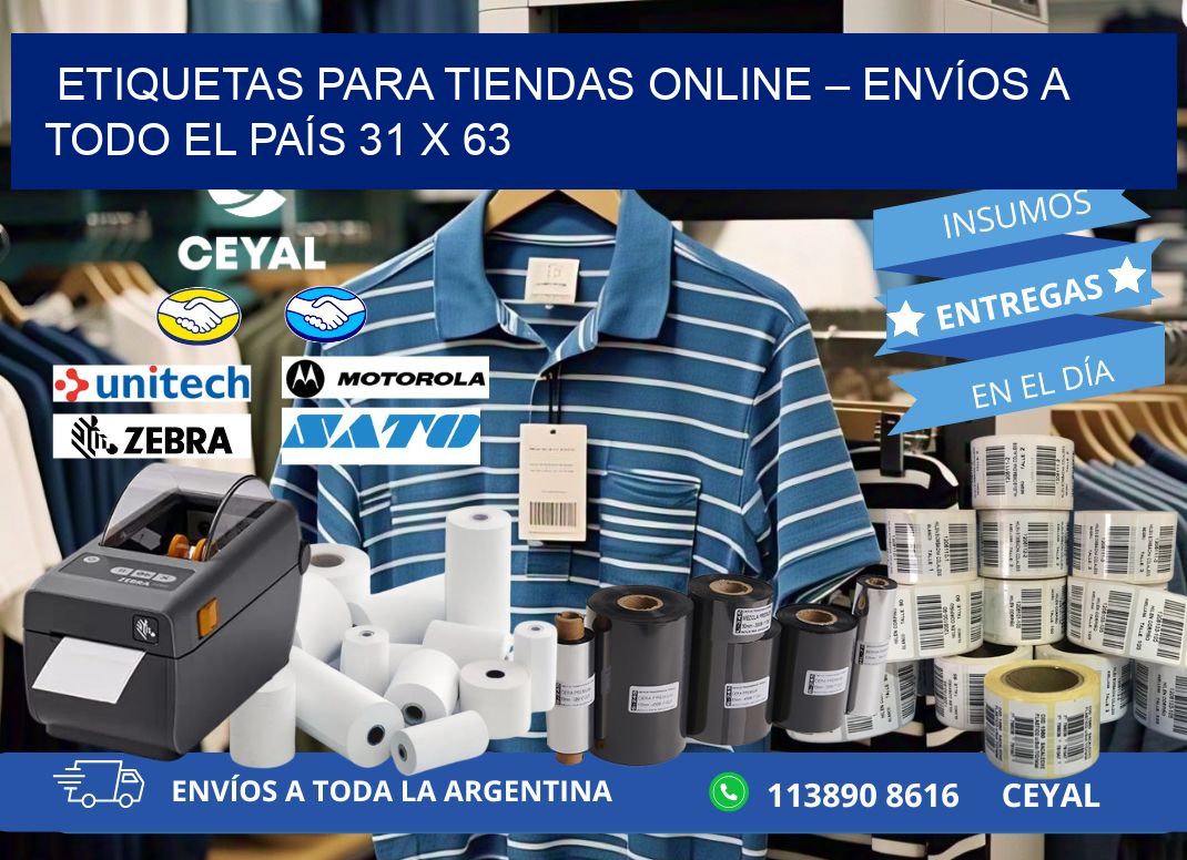 ETIQUETAS PARA TIENDAS ONLINE – ENVÍOS A TODO EL PAÍS 31 x 63