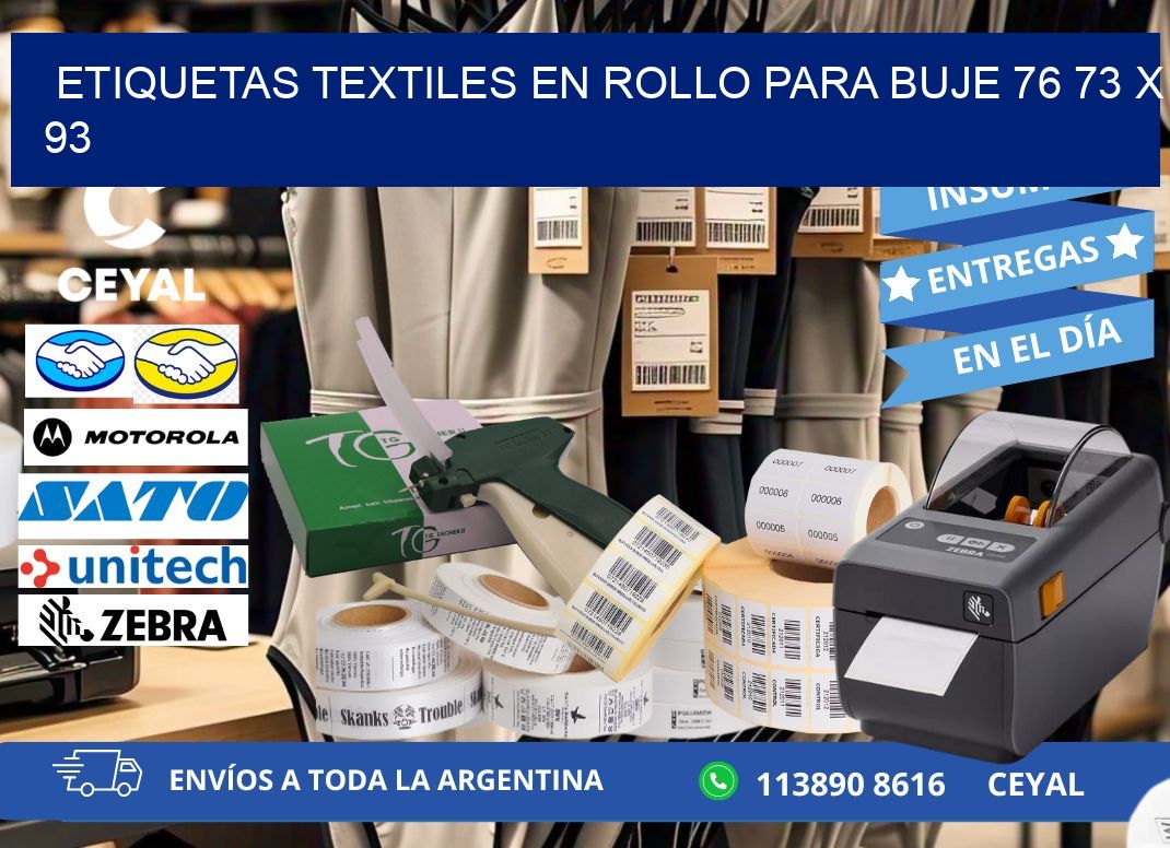 ETIQUETAS TEXTILES EN ROLLO PARA BUJE 76 73 x 93