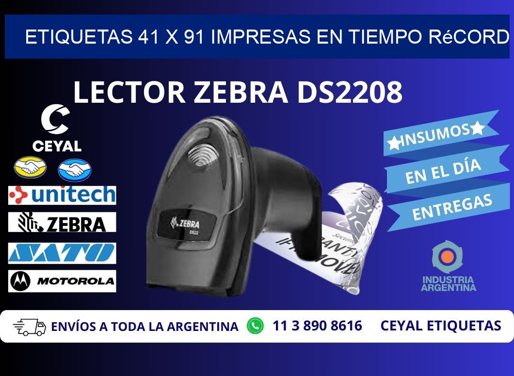 Etiquetas 41 x 91 Impresas en Tiempo Récord