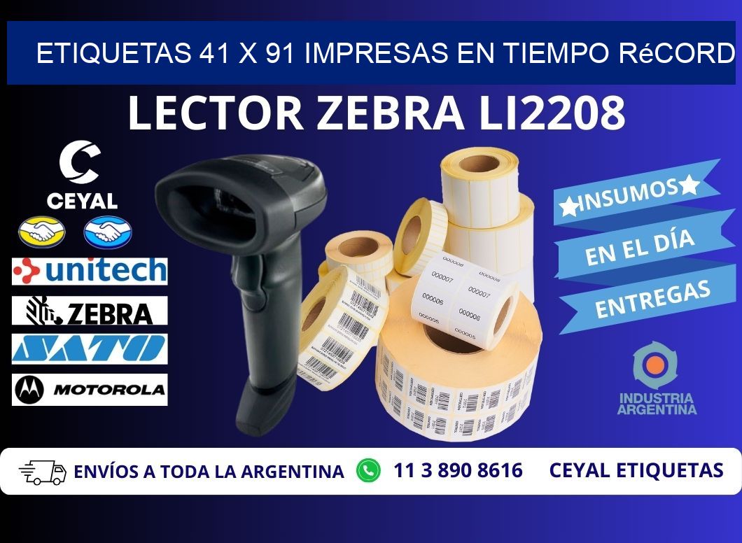 Etiquetas 41 x 91 Impresas en Tiempo Récord