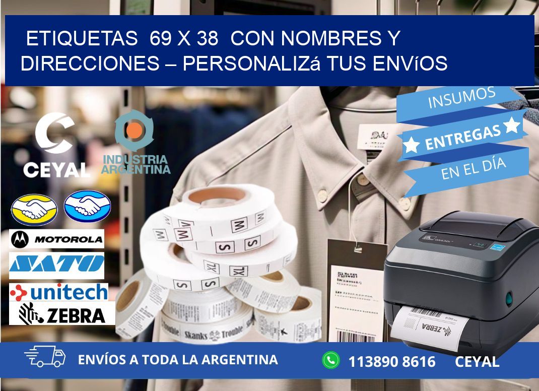 Etiquetas  69 x 38  con Nombres y Direcciones – Personalizá tus Envíos