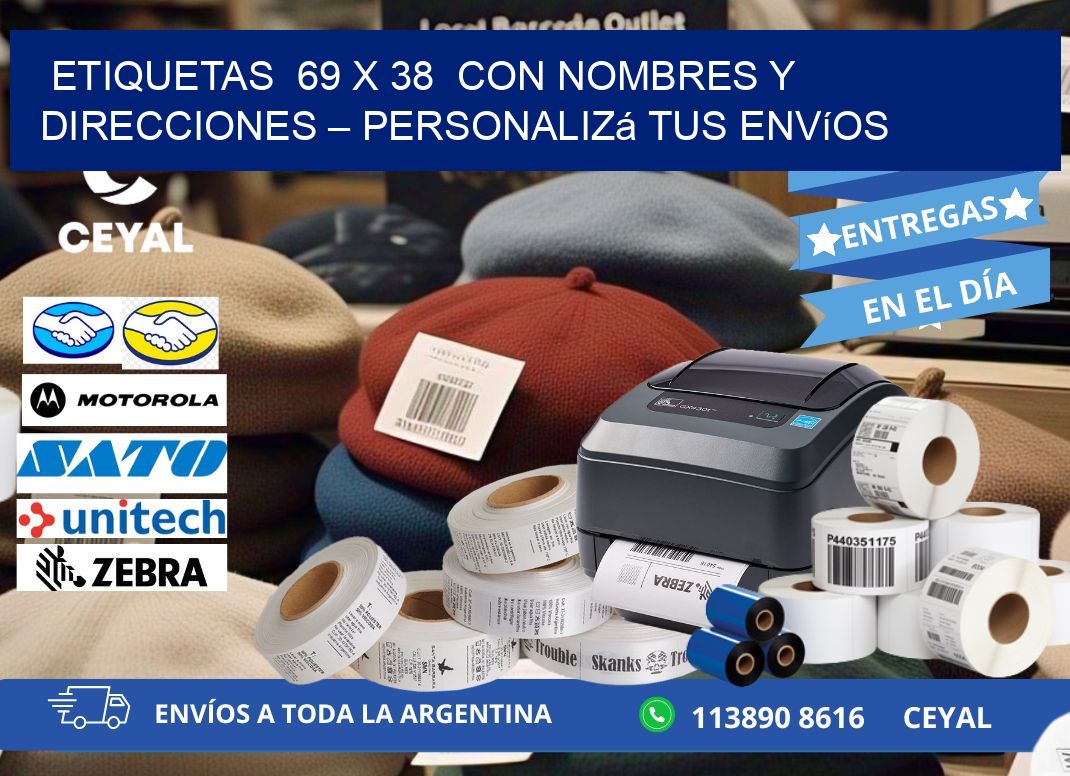 Etiquetas  69 x 38  con Nombres y Direcciones – Personalizá tus Envíos