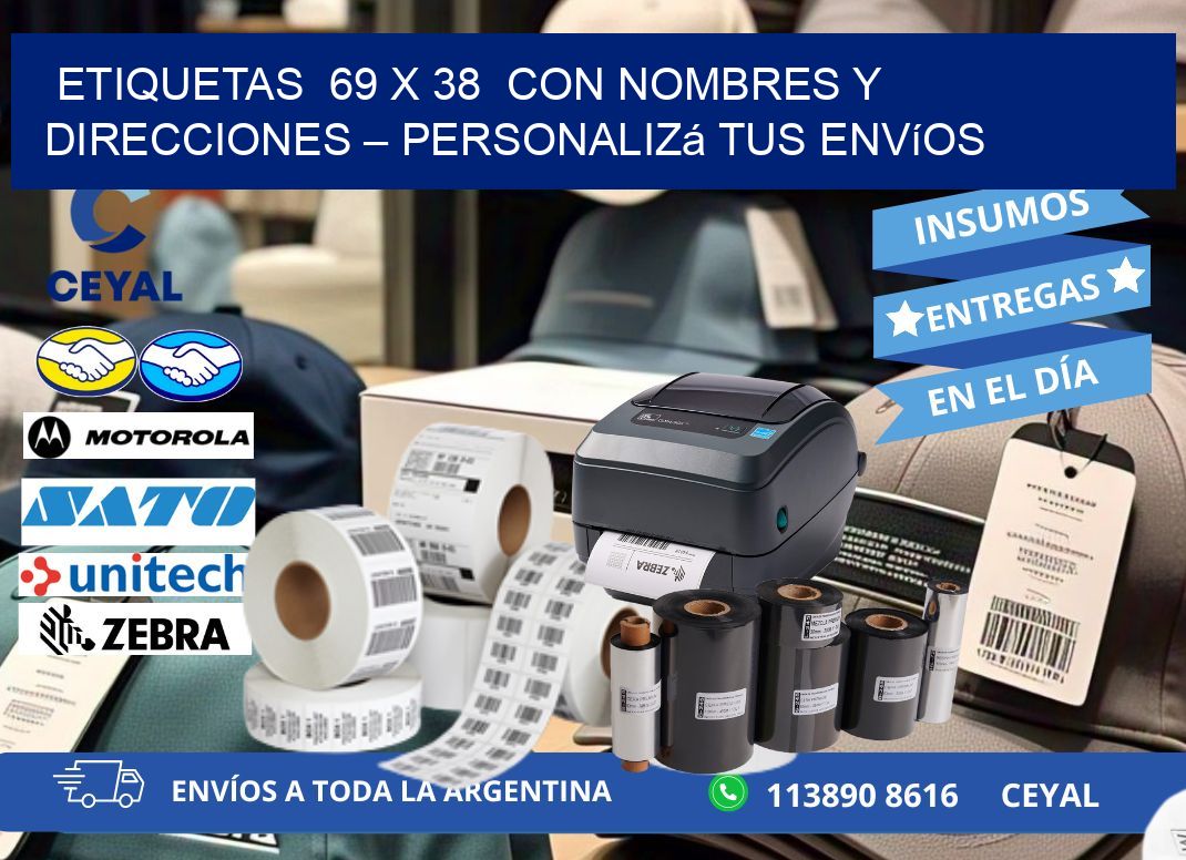 Etiquetas  69 x 38  con Nombres y Direcciones – Personalizá tus Envíos