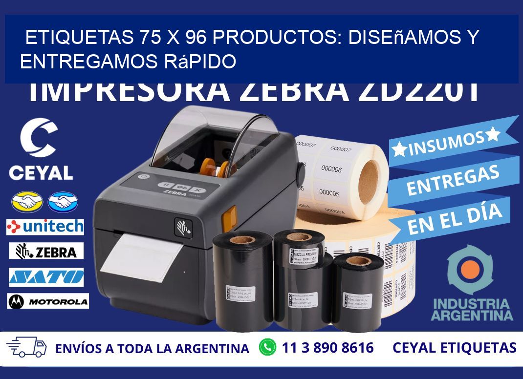 Etiquetas 75 x 96 productos: Diseñamos y Entregamos Rápido