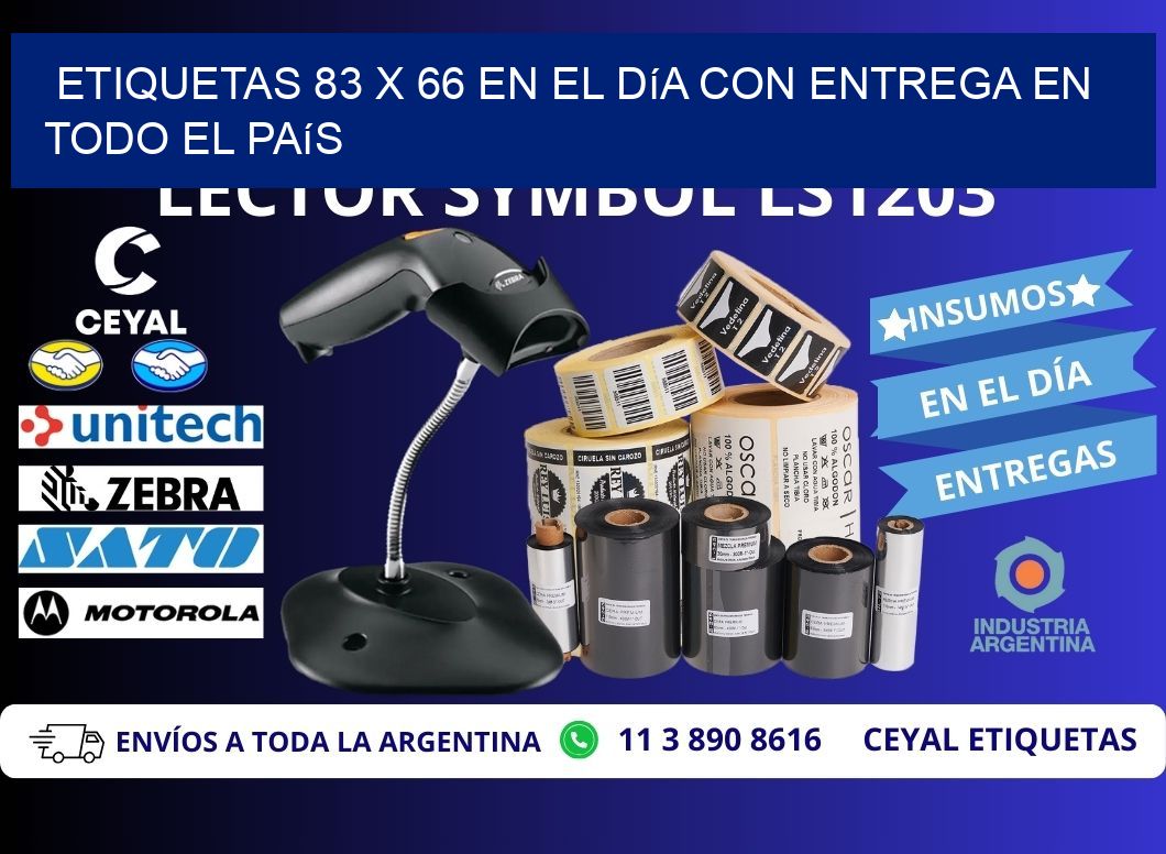 Etiquetas 83 x 66 en el Día con Entrega en Todo el País