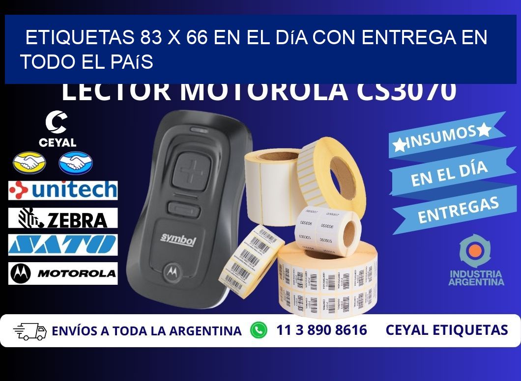 Etiquetas 83 x 66 en el Día con Entrega en Todo el País