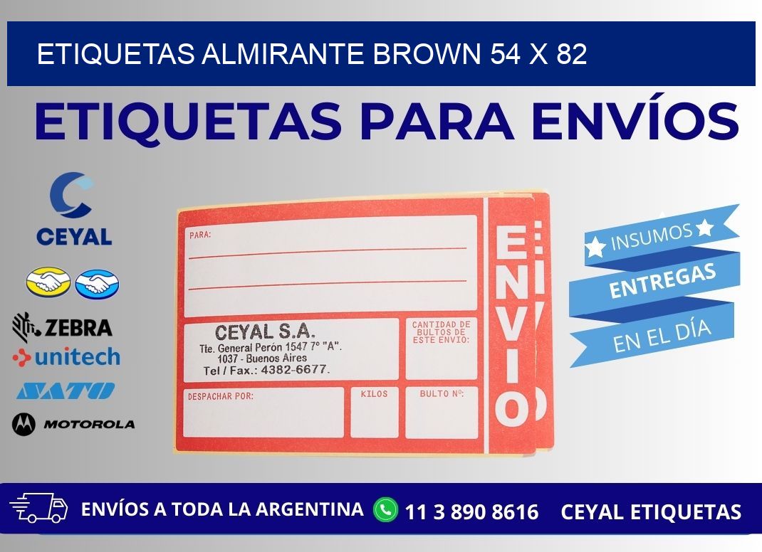 Etiquetas Almirante Brown 54 x 82