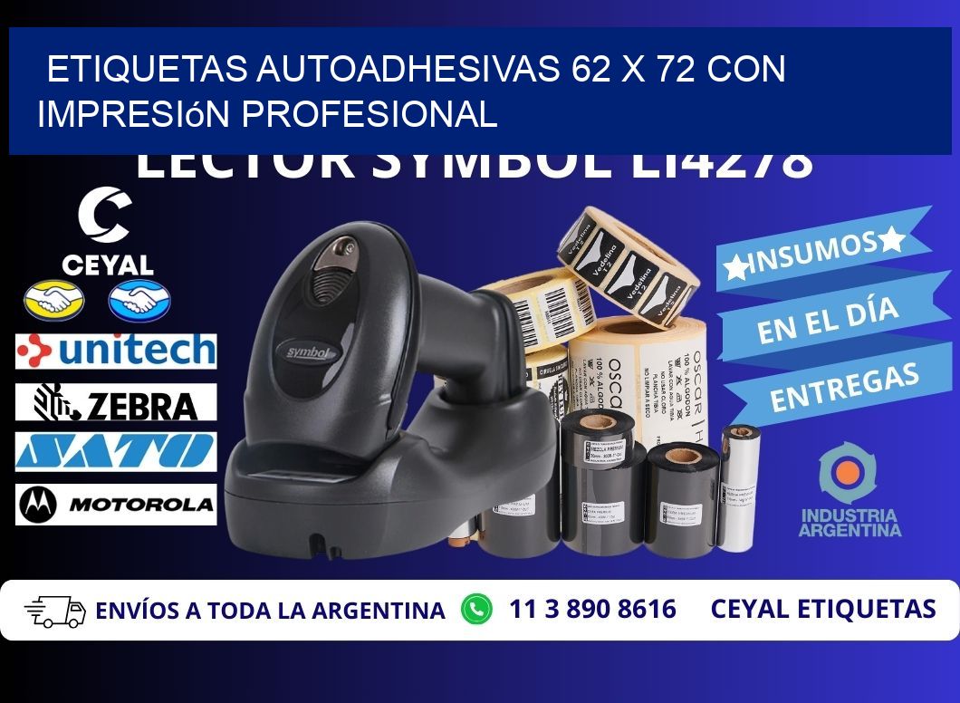 Etiquetas Autoadhesivas 62 x 72 con Impresión Profesional